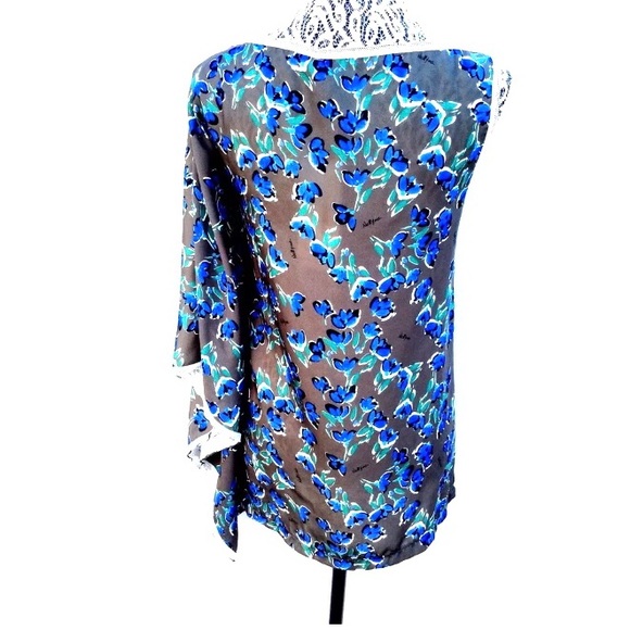 Nell and Me Silk One Sleeve Floral Blouse S - Picture 1 of 6